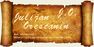 Julijan Oreščanin vizit kartica